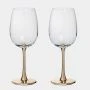 Бокалы для белого вина набор 2шт 430мл стекло Ravello золотая ножка ANLAF-EOTU06