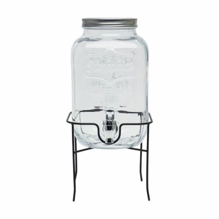 Банка для лимонада 4л стекло на мет.подставке 1999-4000 (8)