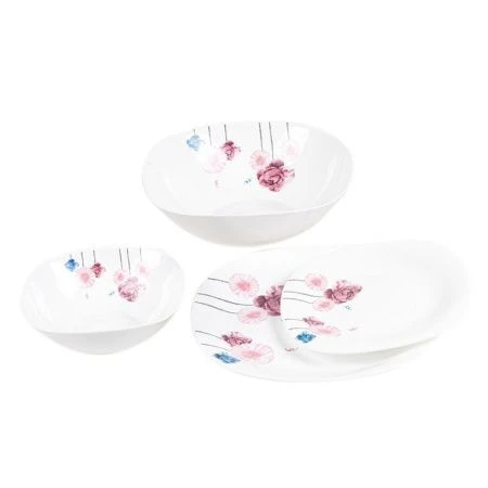 Столовый набор 19пр стеклокерамика ЭСТЕЛЬ квадратные тарелки (2)