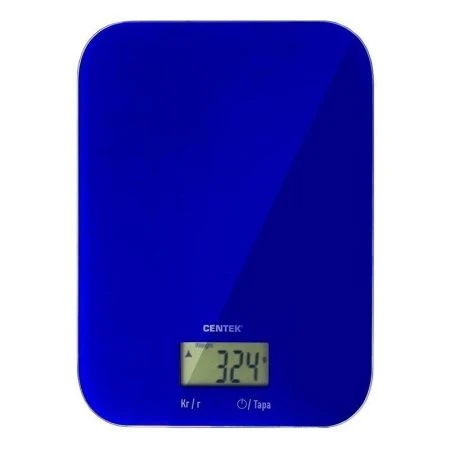 Весы кухонные электронные стекло 5кг Centek CT-2481 15*20,5см, LCD синие (12)