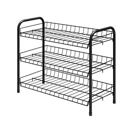 Полка для обуви 3 секции 660*280*520мм металл черный ЭТ5 (1)