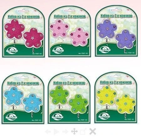 яяяНабор крючков 2шт. Двойные цветы FD27-181 (24/144)