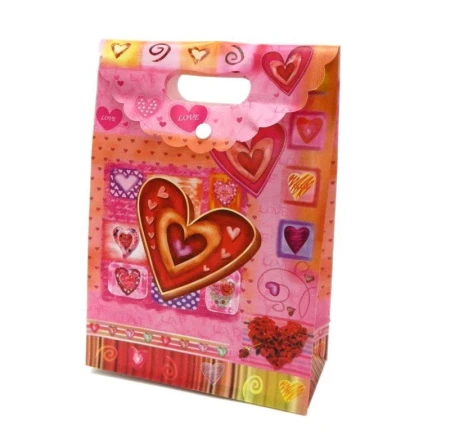 Пакет пластик 27*19*9см с крышкой и кнопкой Сердца JC-1957/В-48 (720)