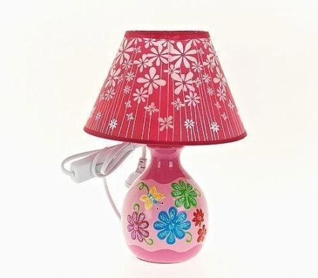 Лампа настольная с абажуром Лето h=28,5см d=20см (цоколь-Е14, напр.-220V-250V, мощн. 40W)