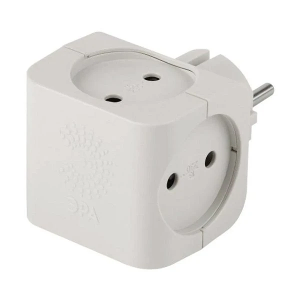 Разветвитель на 4 розетки пластик без заземления 16А белый  SP-4-W ЭРА (10)