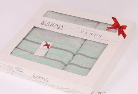 яяяНабор полотенец махровые Karna VENUS (50*90/70*130) (Светло-Зеленый)