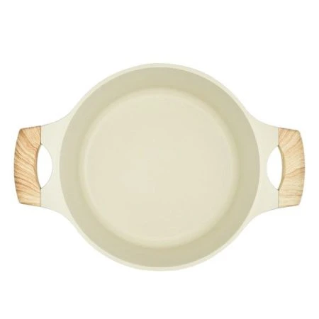 Кастрюля 4,2л h11,4см алюминий АП RAN со стекл.крышкой и силик.ободком 24см индукция бежевая (6)