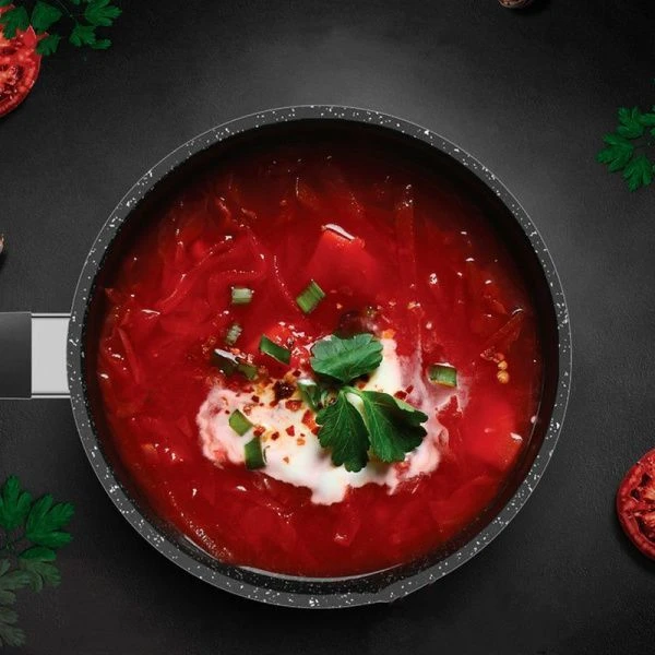 Ковш 1,7л алюминий АП ГРАНИТ BLACK star стекл.крышка 18см индукция (8)