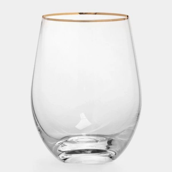 Стаканы набор 2шт 500мл стекло Ravello с золотистым кантом ANLAF-EOTU08