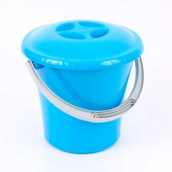 Ведро 14л пластик ЛИБЕРТИ голубое мерное с крышкой  С605КГОЛ (11)