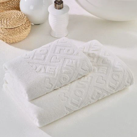 Набор полотенец махровые 2пр 50*90/70*140см METEOR LOWE кремовый подар.уп. 480гр