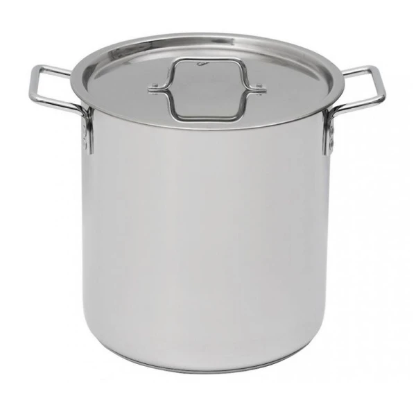 Кастрюля 11л нерж.сталь ОБЩЕПИТ высокая d25см h25см капс.дно ТРС КТ-ОБ-11В (1)