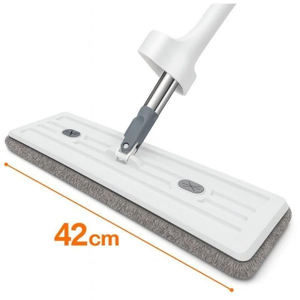 Швабра с отжимом с плоской насадкой микрофибра 11*42см телескопическая ручка MXS-011/JC-18035 (40)