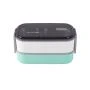 Ланч-бокс 2-х секционный 1,4л нерж.сталь/пластик салатовый, розовый, арт.2134 (36)