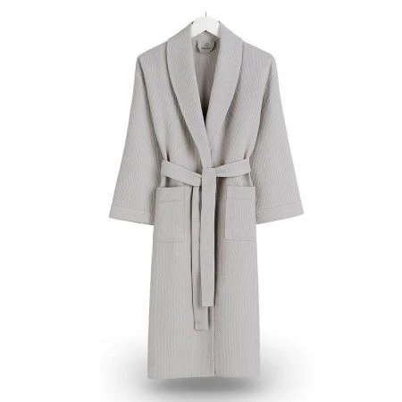 Халат-кимоно вафельный пике 100% хлопок с воротником-шалью DAMA XXL серый