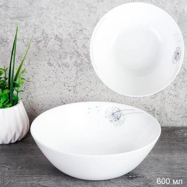 Тарелка глубокая 600мл 15,2см стеклокерамика ОДУВАНЧИК суповая LYGW60 (2028) (72)