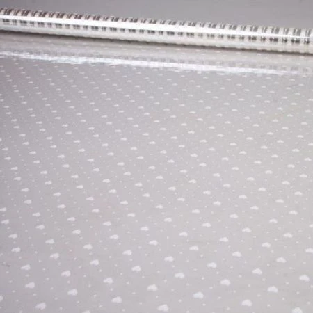 Пленка в рулоне прозрачная полипропилен Мелкие сердца белая 70см*9,3м*0,24кг (10)