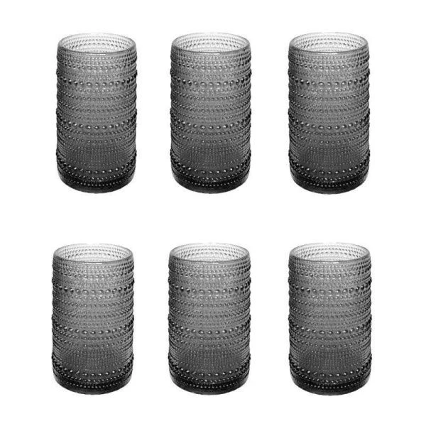 Стаканы набор 6шт 400мл стекло Jupiter Fortessa высокие серый (А199)(А196)