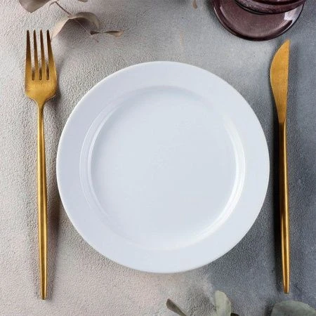 Тарелка мелкая 17,5см фарфор БЕЛЬЕ плоская круглая (8/80)