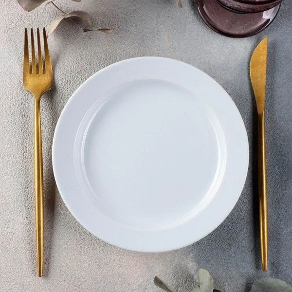 Тарелка мелкая 17,5см фарфор БЕЛЬЕ плоская круглая (8/80)