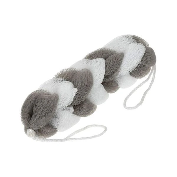 Мочалка 22*5см (42*5см с ручками) нейлон Косичка soft микс (30)