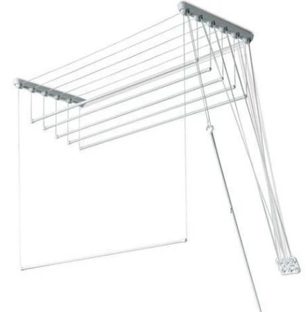 Сушилка для белья потолочная 160см металл/пластик ЛИАНА ПЛЮС белая (5)