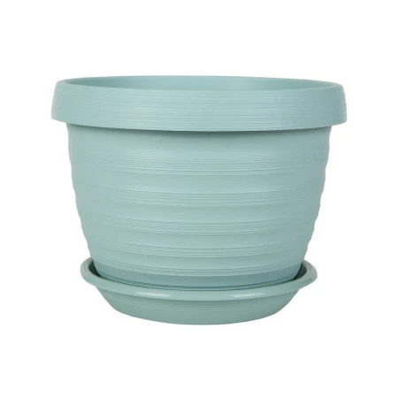 Горшок цветочный 3л d20см пластик ТОЛЕДО мята с поддоном (19)