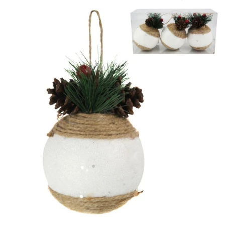 Игрушки новогодние на елку ШАР набор 3шт 8см YN17619 (80)