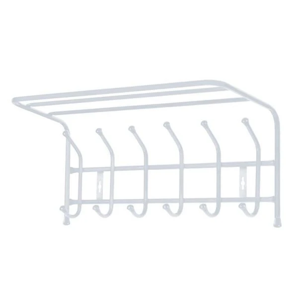 Вешалка с полкой настенная 600*238*268мм металл серая матовая ВП6 (5)