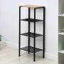 Стеллаж 4 полки 47*30*114см металл ТОРОНТО 14 каркас черный, верхняя полка ЛДСП (1)