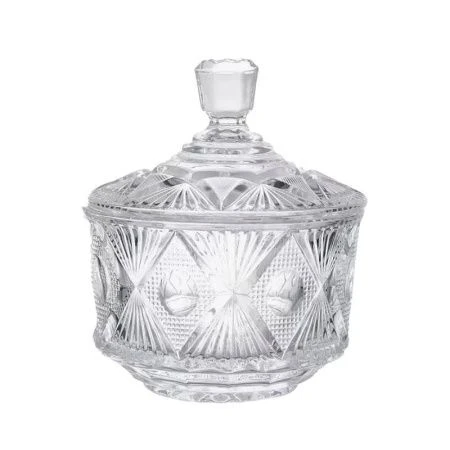Сахарница 13*16см стекло с крышкой (24)