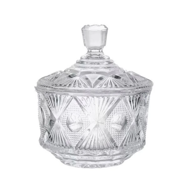 Сахарница 13*16см стекло с крышкой (24)