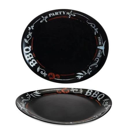 Тарелка мелкая для стейка 30см стеклокерамика ФРЕНДС ТАЙМ БЛЭК Н2172 (12)