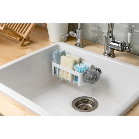 Держатель подвесной на присосках 188*89*93мм пластик HELPER белый/серый (16)