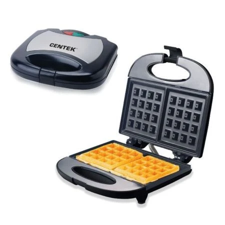 Вафельница нерж.сталь АП Centek CT-1447 черная 800Вт Венские вафли, 22,6*148,5см (4)