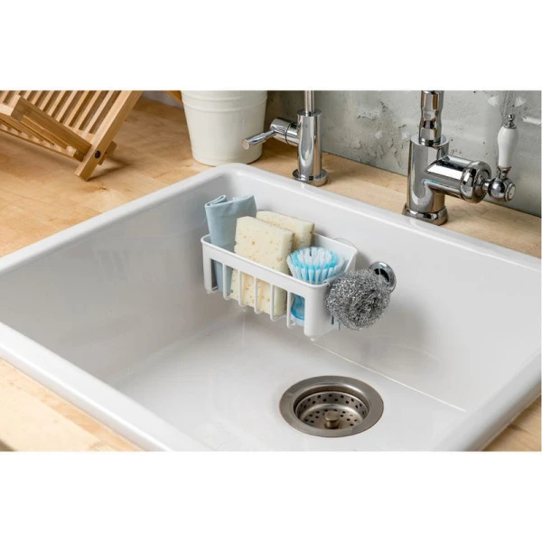 Держатель подвесной на присосках 188*89*93мм пластик HELPER белый/серый (16)