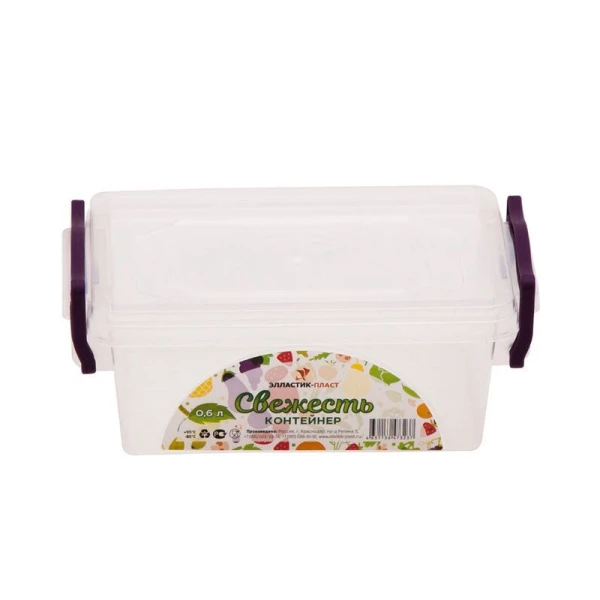 Контейнер пищевой 600мл 17,5*11,3*6,5см пластик мультибокс СВЕЖЕСТЬ прозрачный (80)