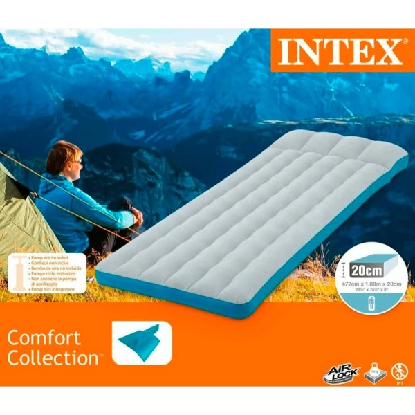 Матрас надувной одноместный флок ПВХ Camping 189*72*20см до 136кг (6)