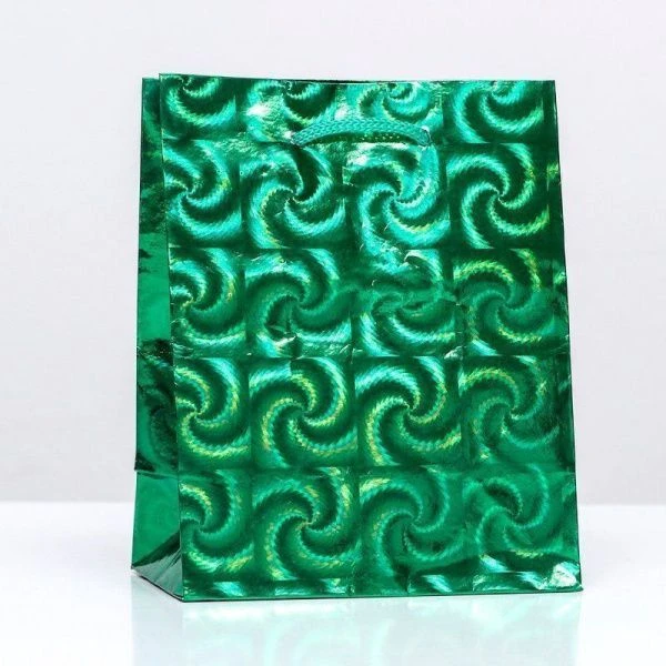 Пакет фольгированный 14*11*5см зеленый 9655552