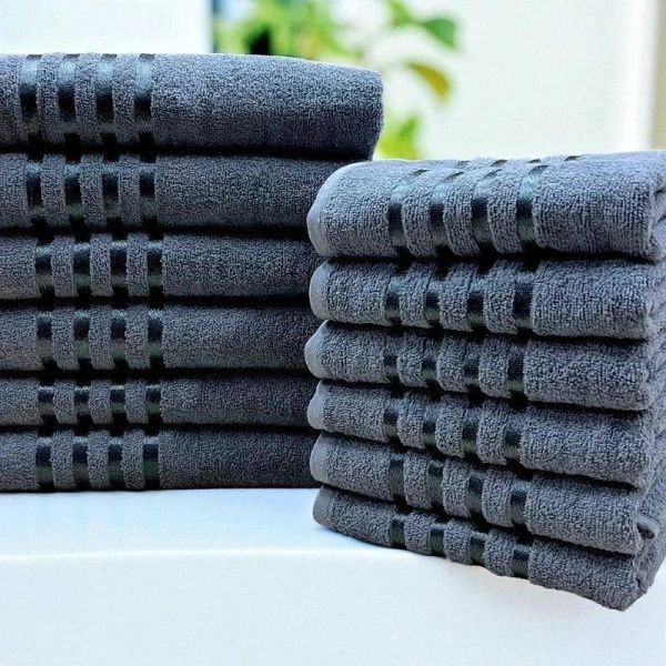 Полотенце махровое 70*135см LINES антрацитовый