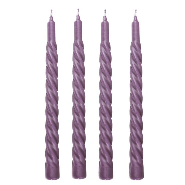 Набор свечей парафин 4шт. винтовые БАРОККО-1 лаванда (50)