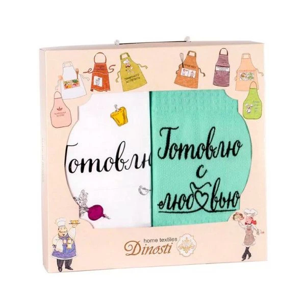 Набор кухонный 2пр фартук 72*80см., полотенце 50*60см ФС-30 Готовлю с любовью
