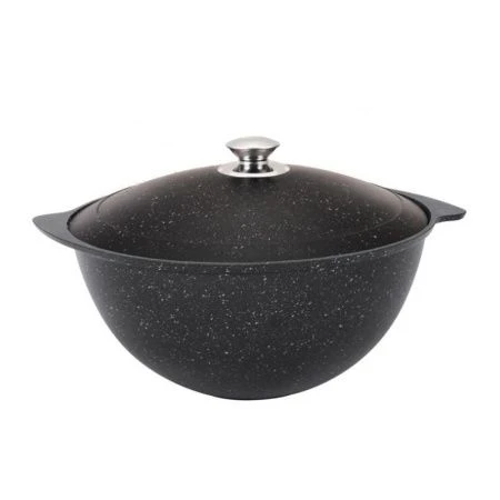 Казан для плова 7л алюминий АП темный мрамор (2)