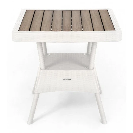 Стол 75,5*75см h80,5см пластик Rattan Ola Dom белый квадратный (1)
