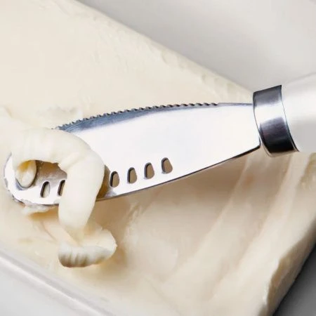 Масленка 600мл фарфор Palmiro бамбук.крышка нож для масла нерж.сталь белая PLM-02-W (24)