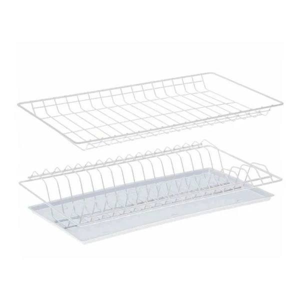 Сушилка для посуды 76,5см металл белая крашенная с поддоном (10)