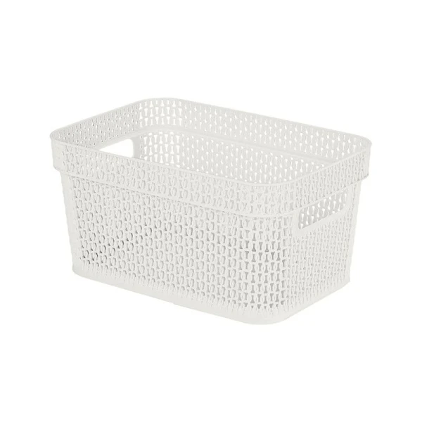 Корзина для хранения 5л 271*183*137мм пластик Ajur белое облако с ручками (12)