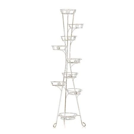 Стойка кованая на 9 цветков металл Декор белая-золото 172*52*53см 19-009 WG
