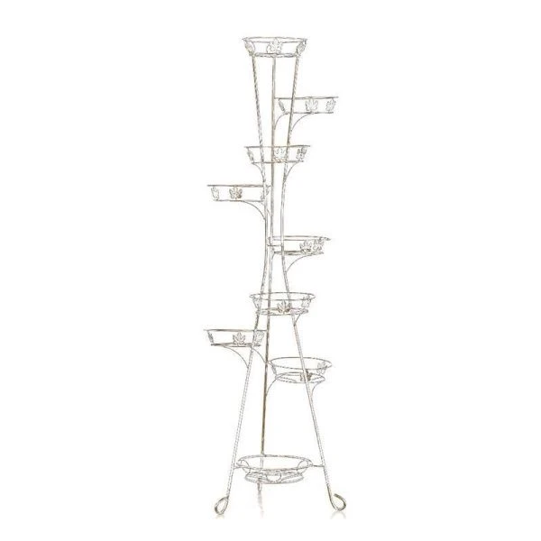 Стойка кованая на 9 цветков металл Декор белая-золото 172*52*53см 19-009 WG