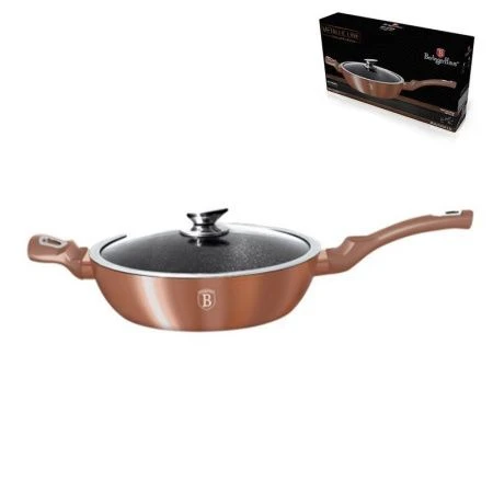 Сотейник 28см алюминий с крышкой Rosegold Line BH-1518N (6)